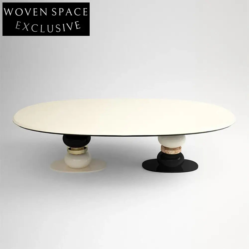 Elegant Solid Wood Living Room Modern Dining Table with Unique Base Design