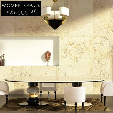 Elegant Solid Wood Living Room Modern Dining Table with Unique Base Design