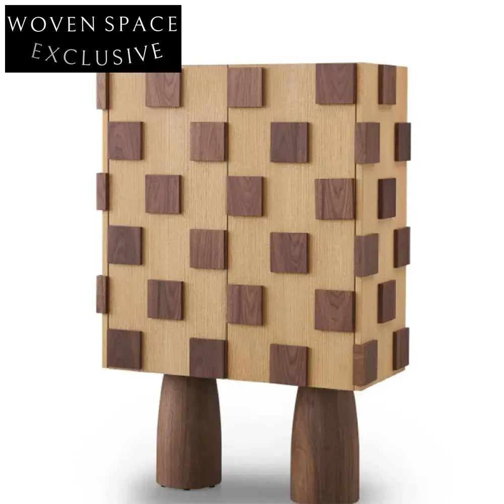 Elegant Solid Wood Modern Display Cabinet with Wine Storage & Glass Doors