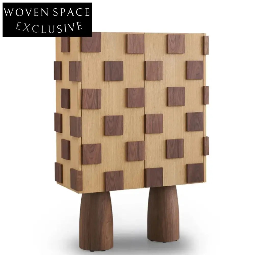 Elegant Solid Wood Modern Display Cabinet with Wine Storage & Glass Doors