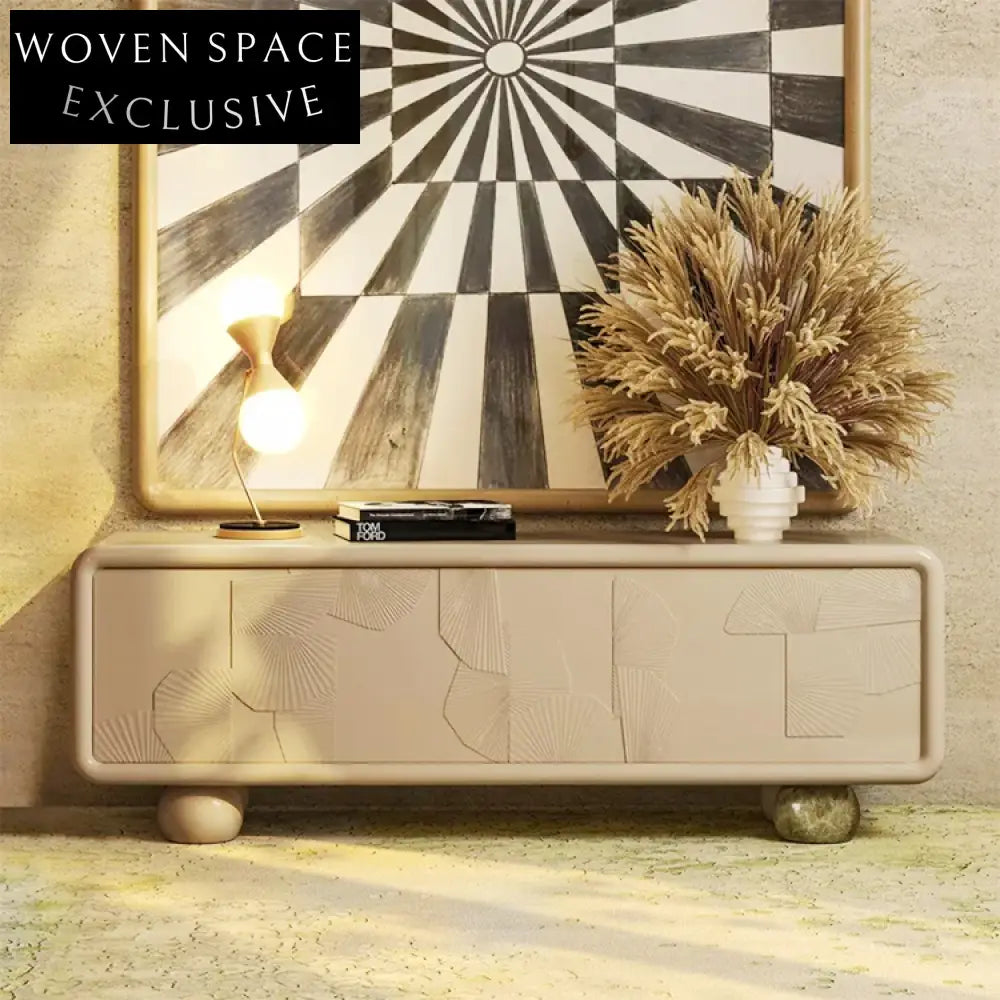 Elegant Solid Wood Modern TV Console Cabinet for Living Room Entertainment