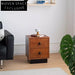 Elegant Solid Wood Nightstand with Two Drawers for Modern Bedroom Storage