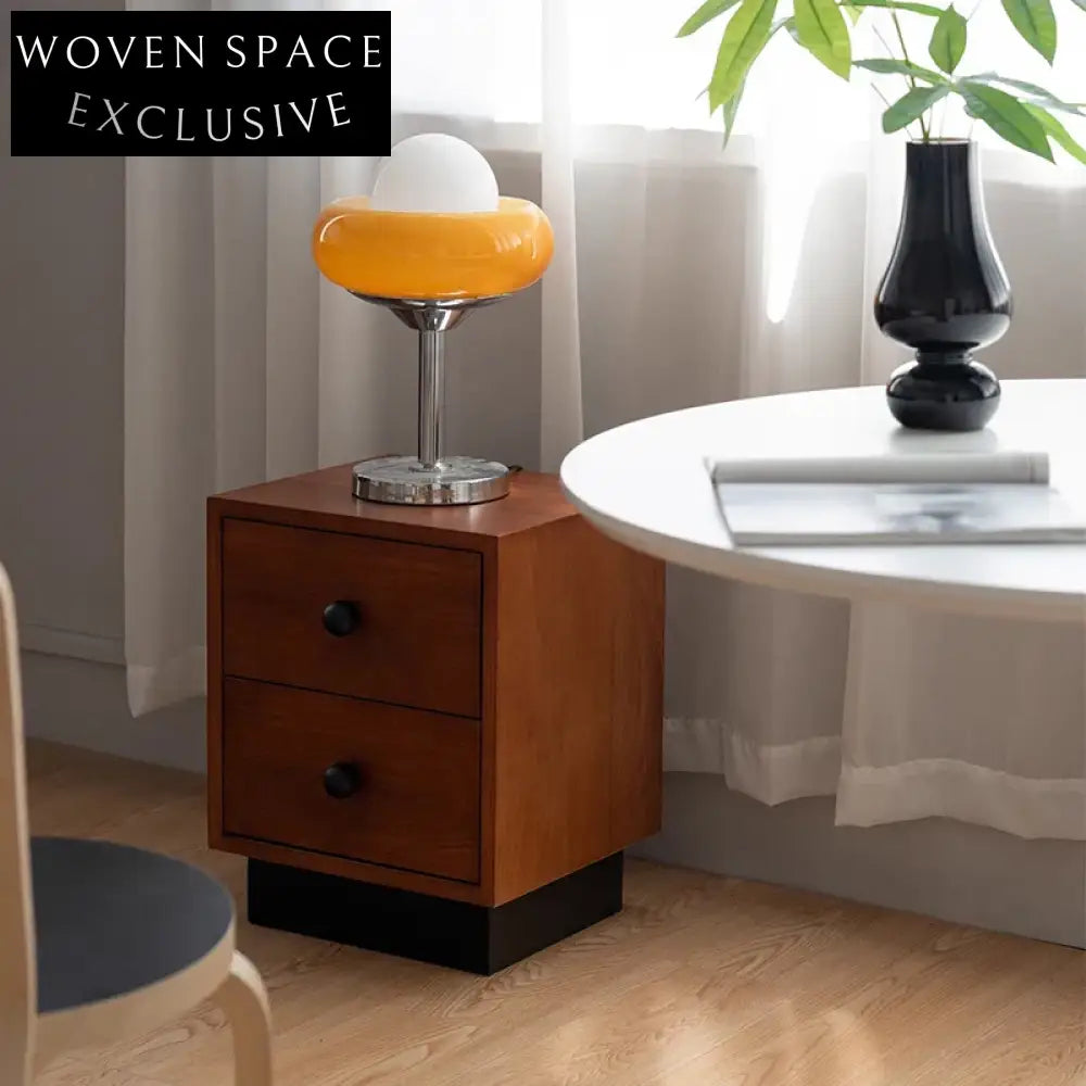 Elegant Solid Wood Nightstand with Two Drawers for Modern Bedroom Storage