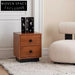 Elegant Solid Wood Nightstand with Two Drawers for Modern Bedroom Storage