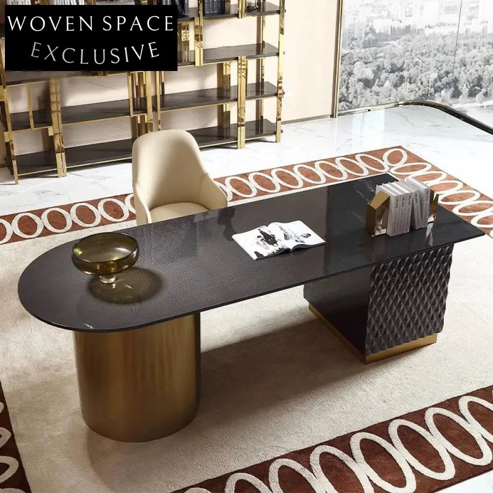 Elegant Solid Wood Office Desk with Side Cabinet, Italian Dressing Table