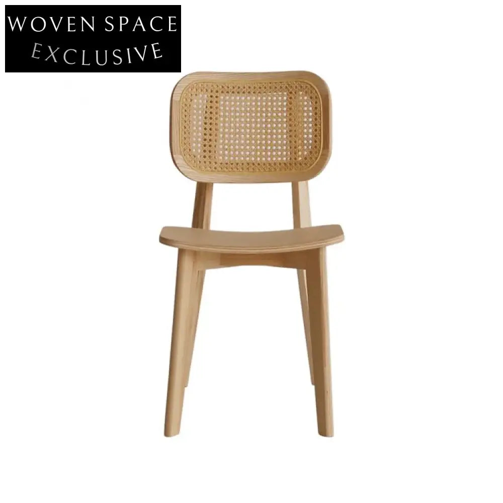 Elegant Solid Wood Rattan Dining Chair - Natural Cane Restaurant & Hotel Seating