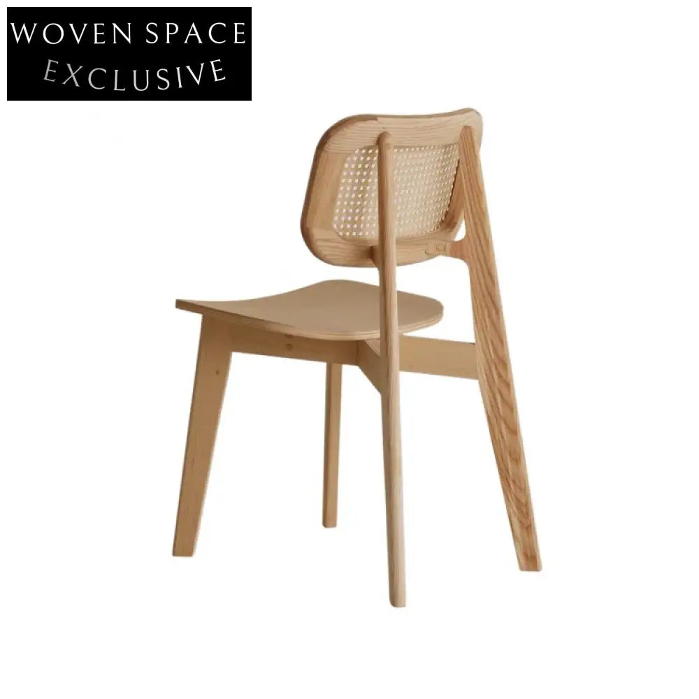 Elegant Solid Wood Rattan Dining Chair - Natural Cane Restaurant & Hotel Seating