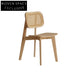 Elegant Solid Wood Rattan Dining Chair - Natural Cane Restaurant & Hotel Seating