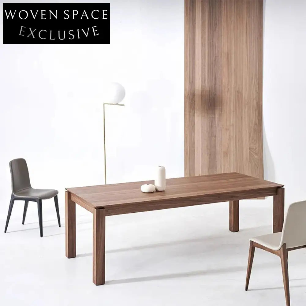Elegant Solid Wood Rectangular Dining Table with Natural Finish for Modern Homes
