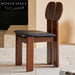 Elegant Solid Wood Retro Dining Chair with Leather Upholstery for Homes