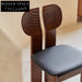 Elegant Solid Wood Retro Dining Chair with Leather Upholstery for Homes