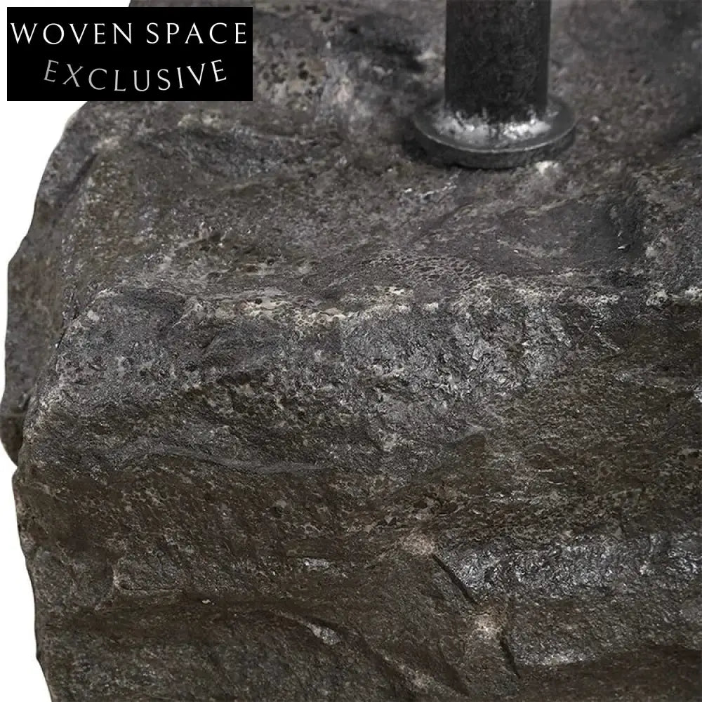 Elegant Solid Wood Round Center Coffee Table with Stone Base