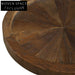 Elegant Solid Wood Round Center Coffee Table with Stone Base