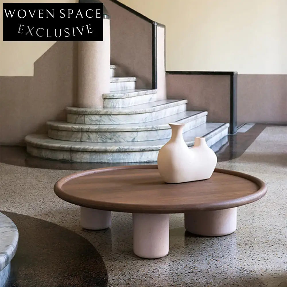 Elegant Solid Wood Round Coffee Tables - Modern Nordic Living Room Centerpiece