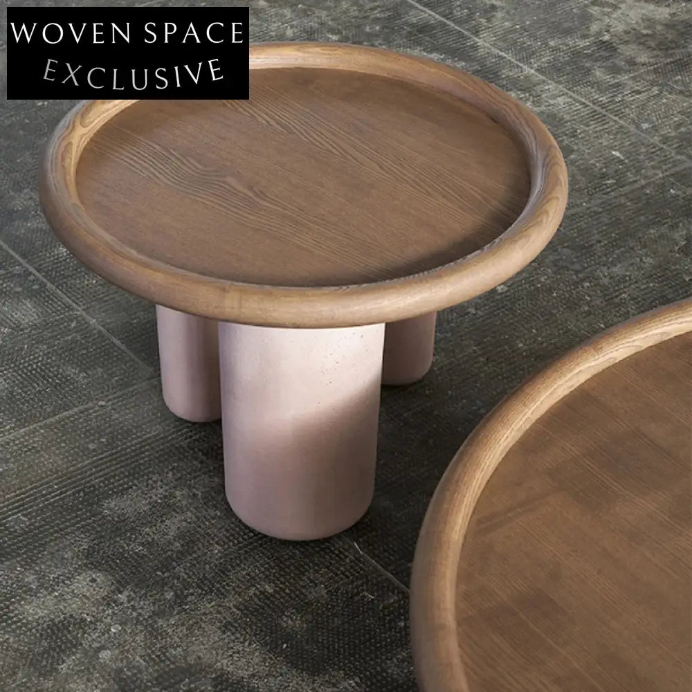 Elegant Solid Wood Round Coffee Tables - Modern Nordic Living Room Centerpiece