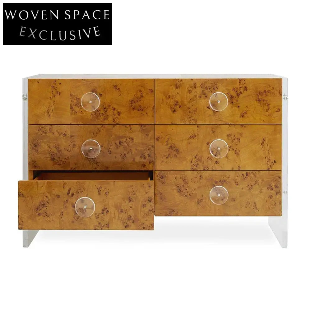 Elegant Solid Wood Sideboard with Drawers, Modern Dining Room Storage Cabinet