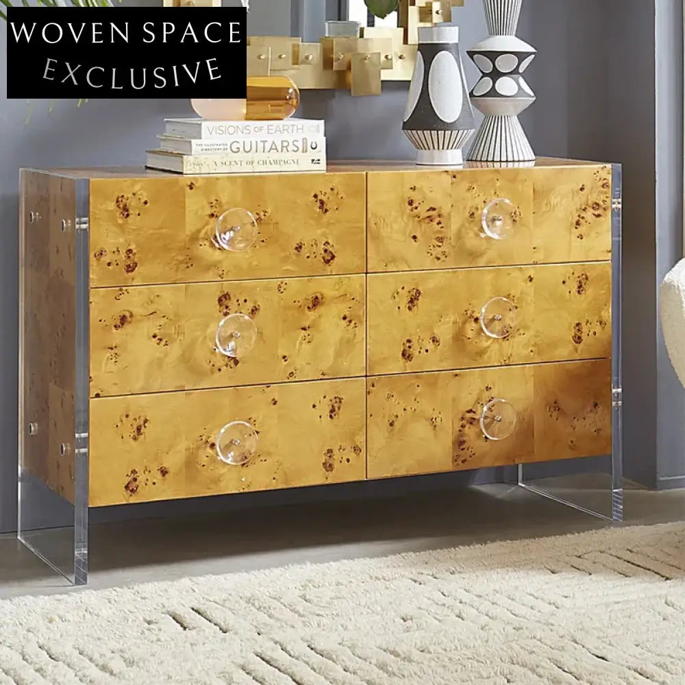 Elegant Solid Wood Sideboard with Drawers, Modern Dining Room Storage Cabinet