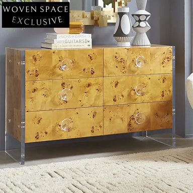 Elegant Solid Wood Sideboard with Drawers, Modern Dining Room Storage Cabinet