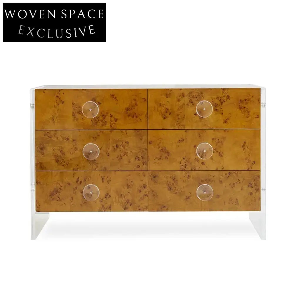 Elegant Solid Wood Sideboard with Drawers, Modern Dining Room Storage Cabinet