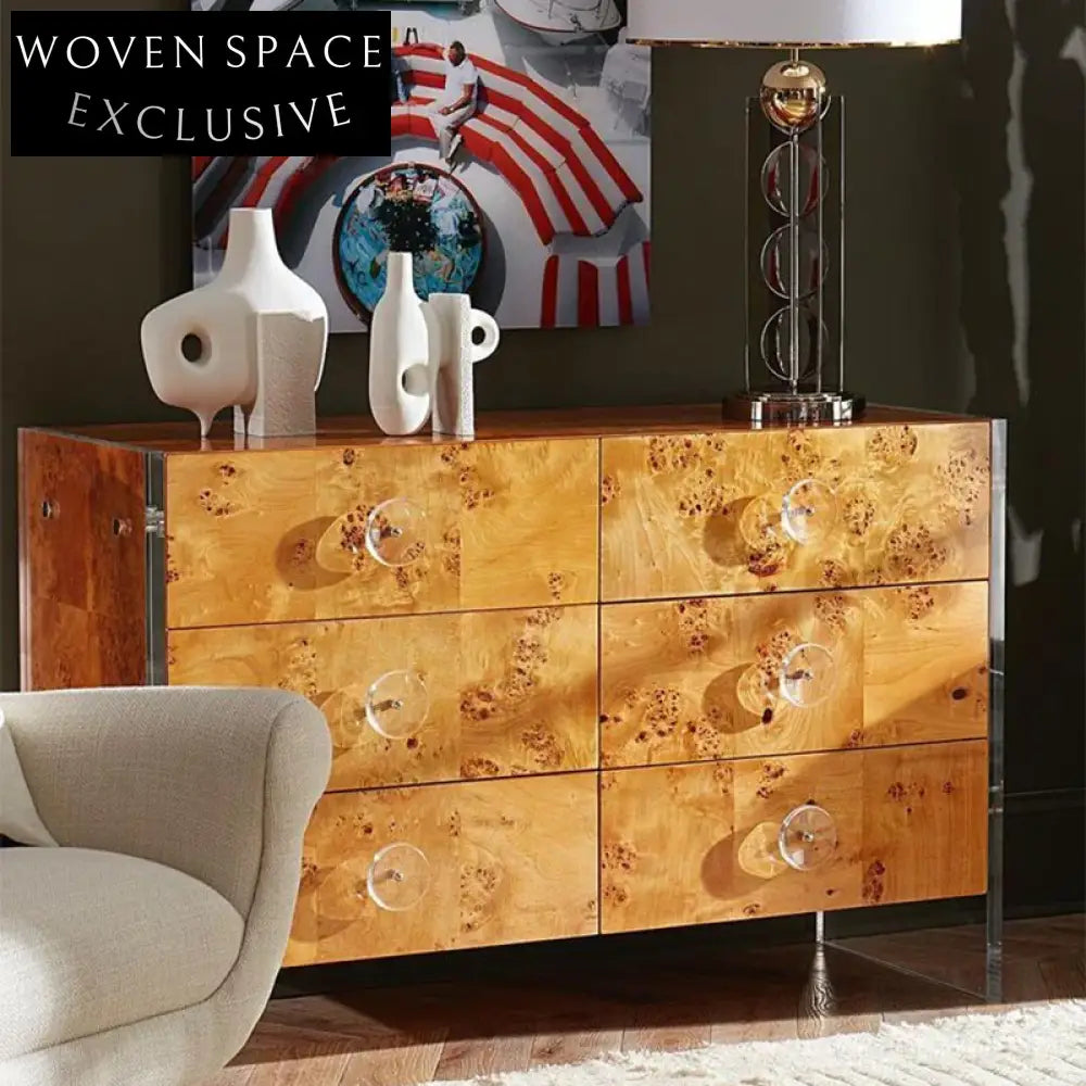 Elegant Solid Wood Sideboard with Drawers, Modern Dining Room Storage Cabinet