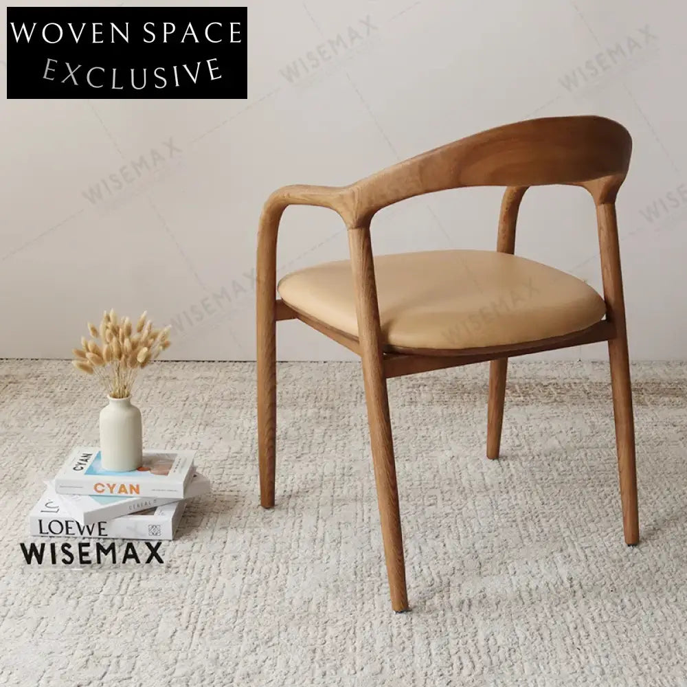 Elegant Solid Wood Upholstered Dining Chair for Cafe Restaurant Home Seating