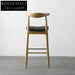 Elegant Solid Wood Upholstered Kitchen Bar Stool, Modern High Dining Chair