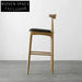 Elegant Solid Wood Upholstered Kitchen Bar Stool, Modern High Dining Chair