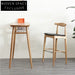Elegant Solid Wood Upholstered Kitchen Bar Stool, Modern High Dining Chair