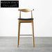Elegant Solid Wood Upholstered Kitchen Bar Stool, Modern High Dining Chair