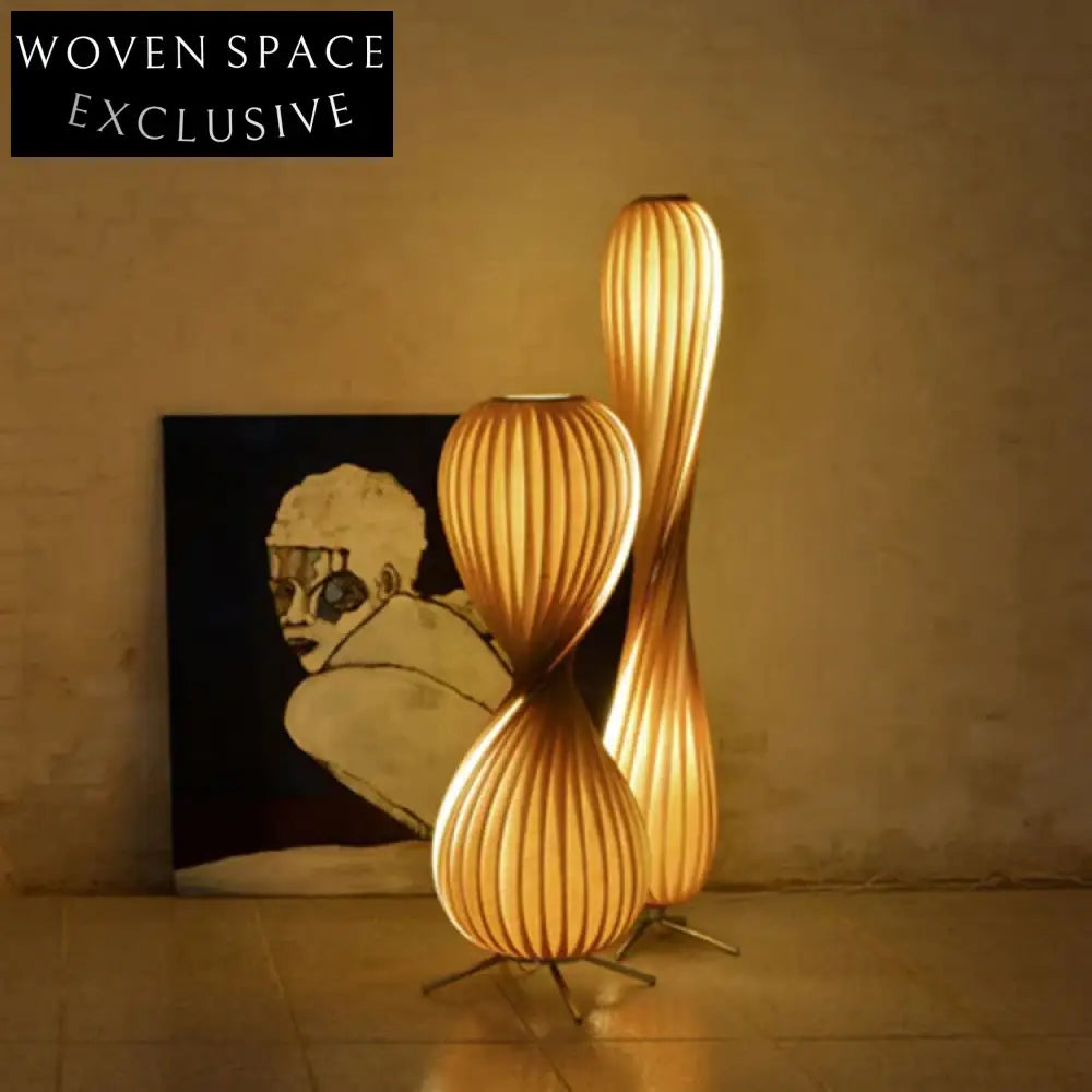 Elegant Spiral Iron LED Floor Lamp Warm Light Home Decor Modern Design