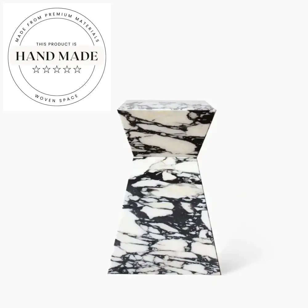 Elegant Square Black Marble Top Modern Garden Patio Side Table