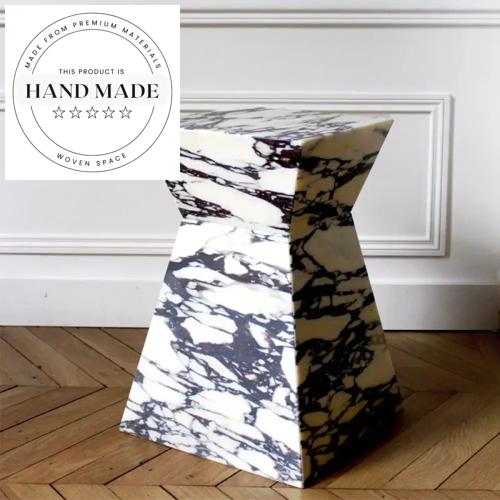 Elegant Square Black Marble Top Modern Garden Patio Side Table