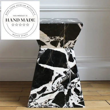 Elegant Square Black Marble Top Modern Garden Patio Side Table