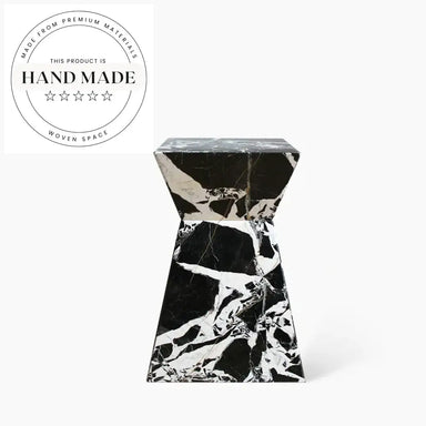 Elegant Square Black Marble Top Modern Garden Patio Side Table