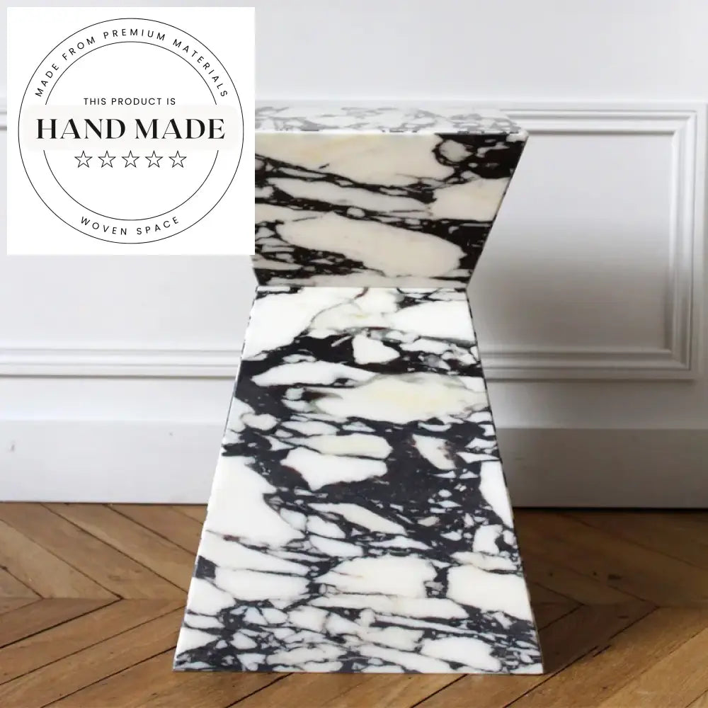 Elegant Square Black Marble Top Modern Garden Patio Side Table