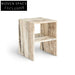 Elegant Square Marble Side Table with 2-Layer Shelving, Bedroom Nightstand