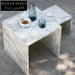 Elegant Square Natural Marble Side Table for Modern Living Room Decor