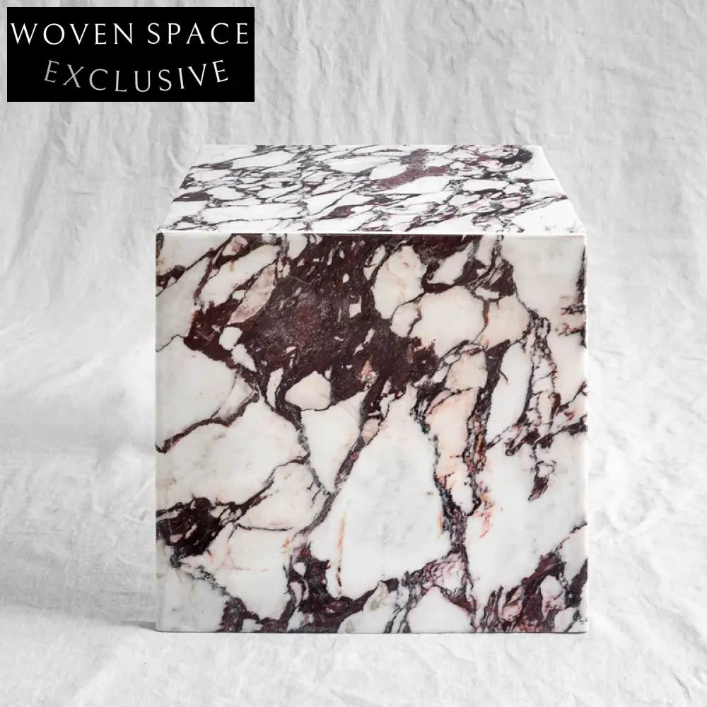 Elegant Square Natural Marble Side Table for Modern Living Room Decor