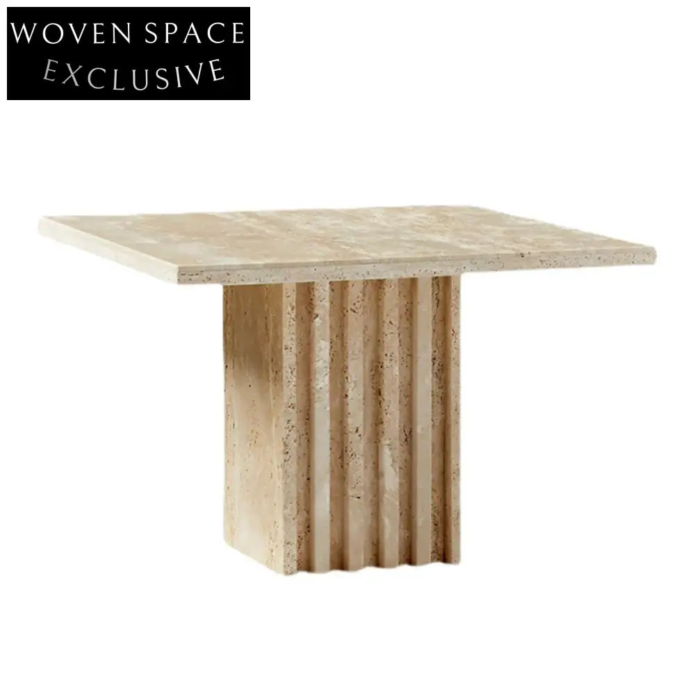 Elegant Square Natural Marble Top Modern Living Room Accent Coffee Table