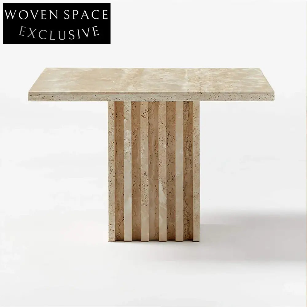 Elegant Square Natural Marble Top Modern Living Room Accent Coffee Table