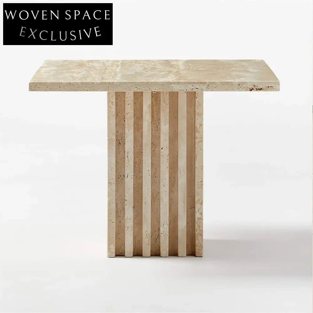 Elegant Square Natural Marble Top Modern Living Room Accent Coffee Table