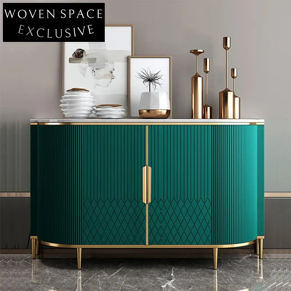 Elegant Stainless Frame Solid Wood Sideboard Cabinet TV Stand Furniture