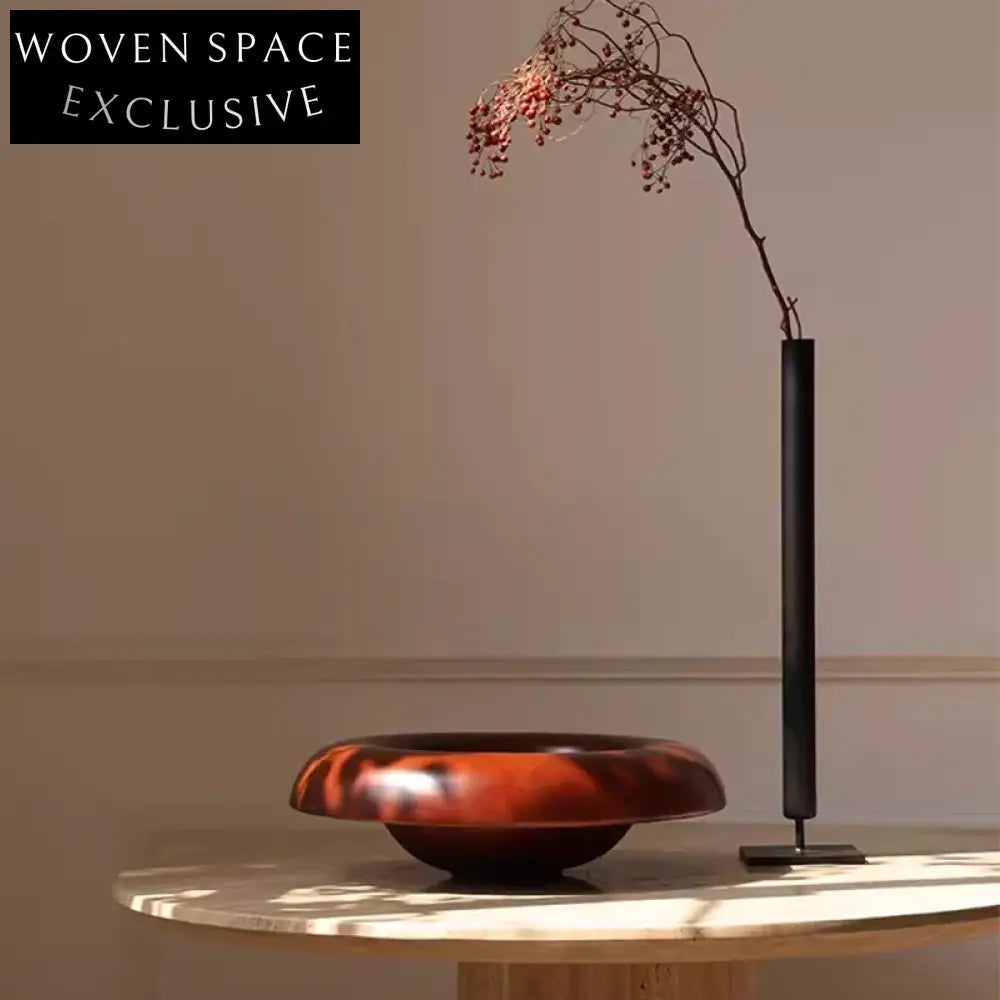 Elegant Tall Black Metal Cylinder Design Flower Vase