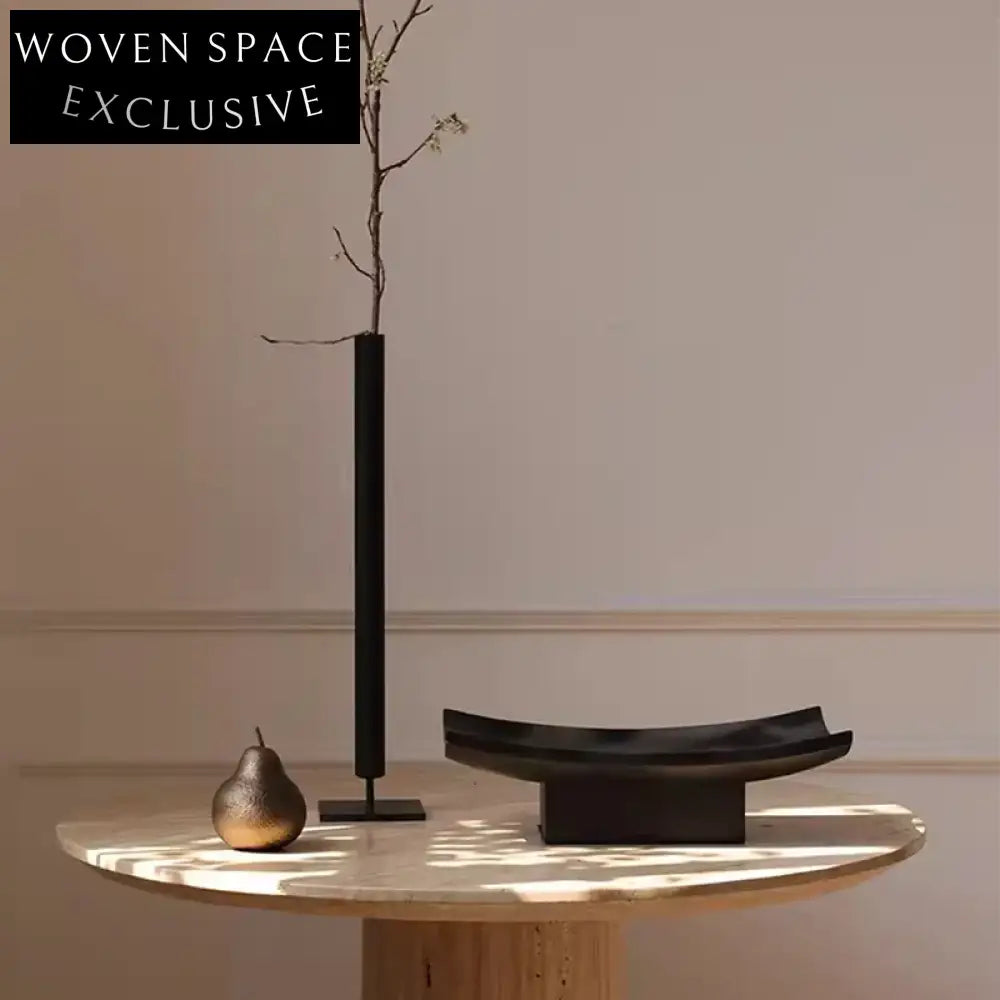 Elegant Tall Black Metal Cylinder Design Flower Vase