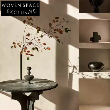 Elegant Tall Black Metal Cylinder Design Flower Vase