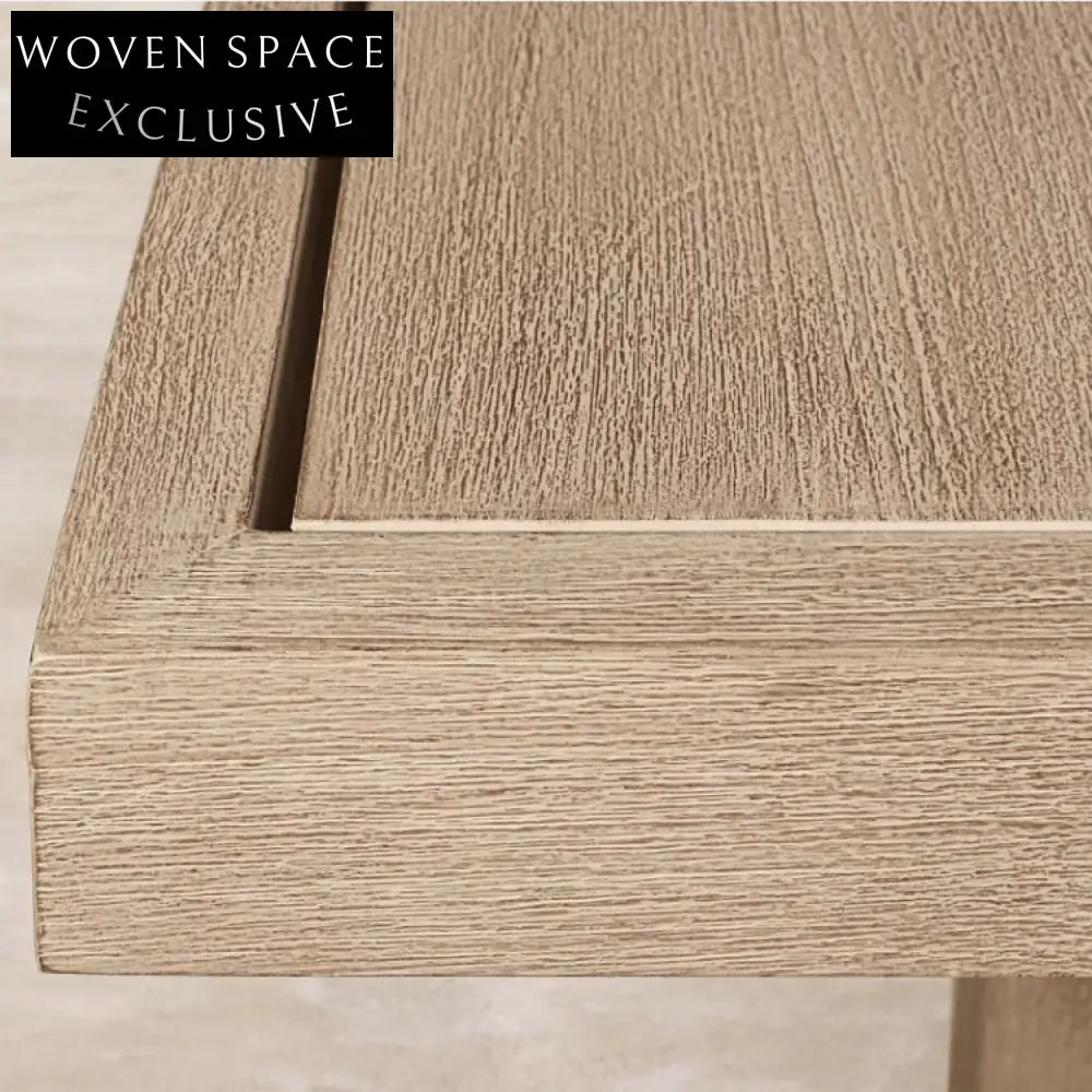 Elegant Teak Wood Outdoor Dining Set with Cushioned UV-Resistant Fabric Chairs