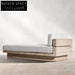 Elegant Teak Wood Outdoor Sun Lounger Daybed - Modern Patio Furniture