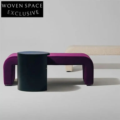 Elegant Teddy Velvet Tufted Bench, Living Room Bedroom Bed End Stool