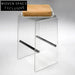 Elegant Transparent Acrylic Bar Stool with PU Leather Upholstery