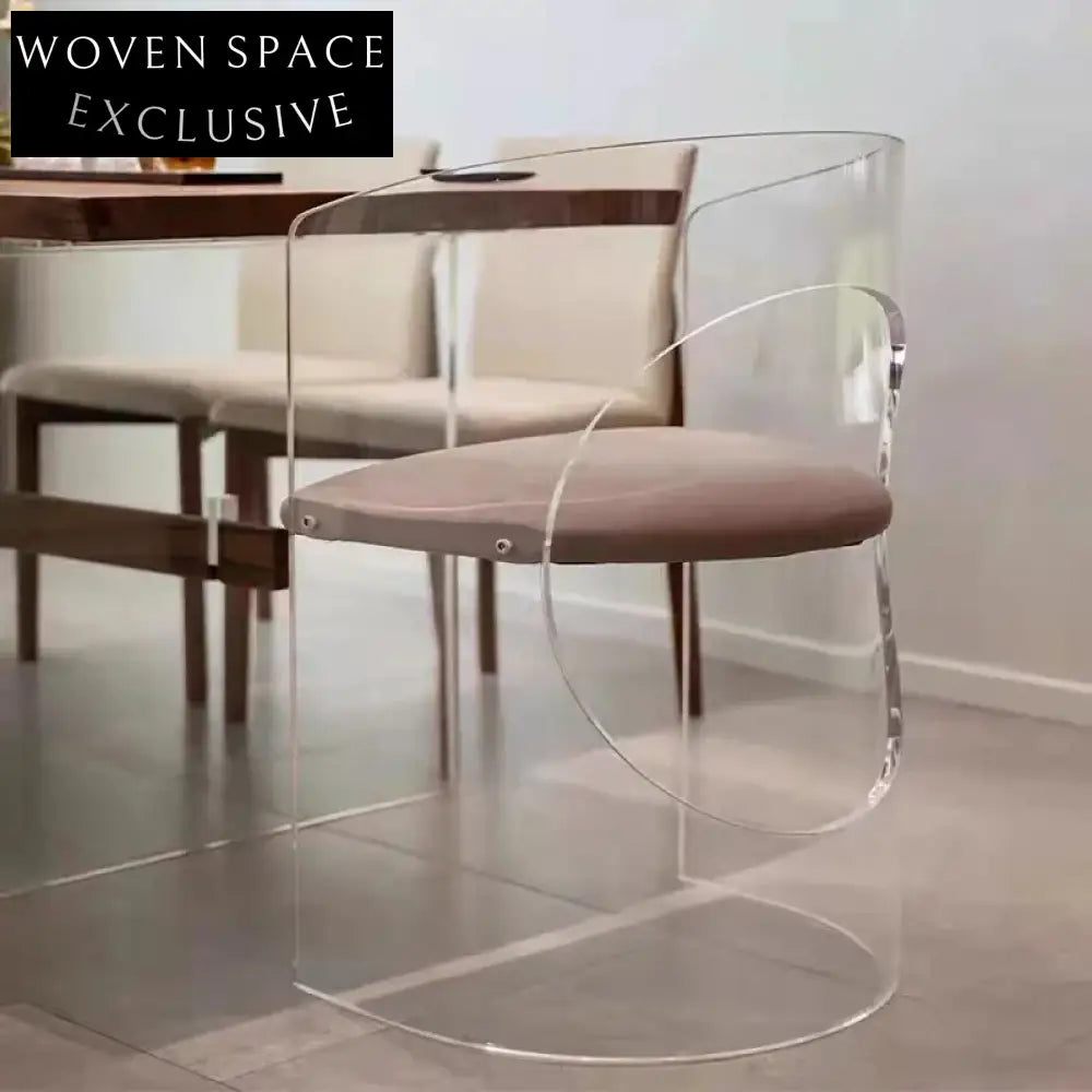 Elegant Transparent Acrylic Curved Backrest Modern Dining Chair